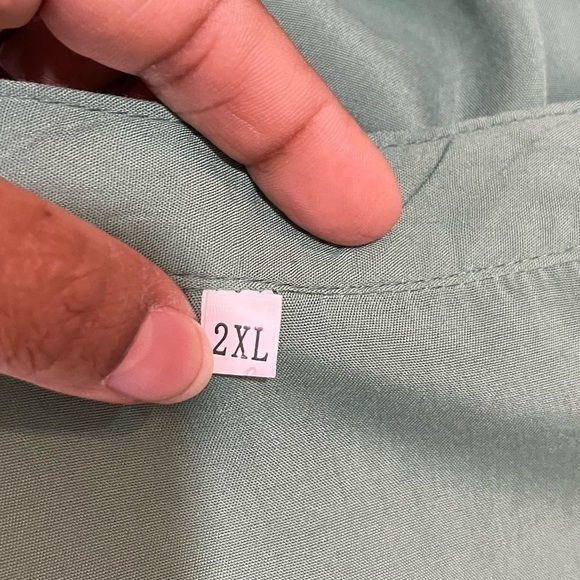 Women Green Buttons Front Sz 2XL Top - Picture 7 of 9